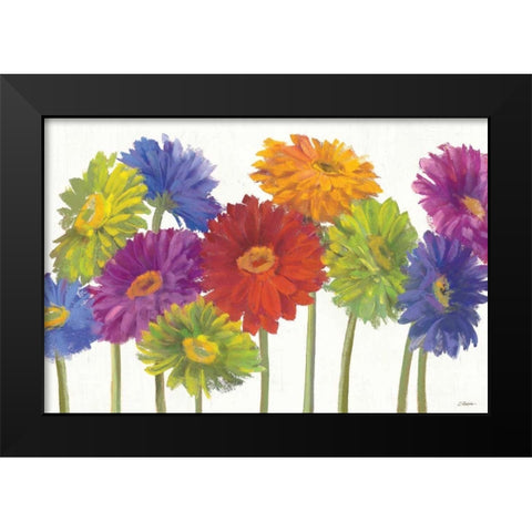 Colorful Gerbera Daisies Black Modern Wood Framed Art Print by Rowan, Carol