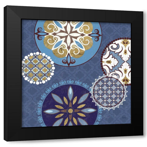 Mediterranean Blue II Black Modern Wood Framed Art Print by Charron, Veronique