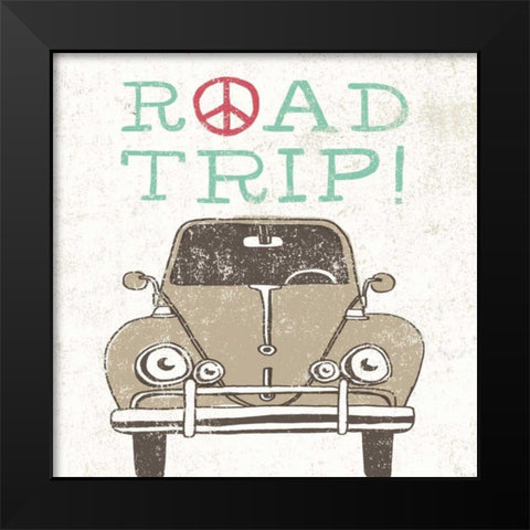 Road Trip Beetle Black Modern Wood Framed Art Print by Towne, Oliver