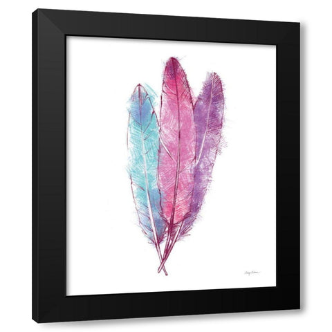 Bohemian Feather I Black Modern Wood Framed Art Print with Double Matting by Tillmon, Avery