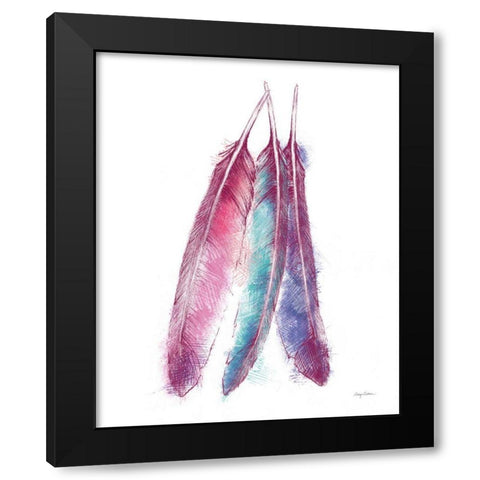 Bohemian Feather V Black Modern Wood Framed Art Print by Tillmon, Avery