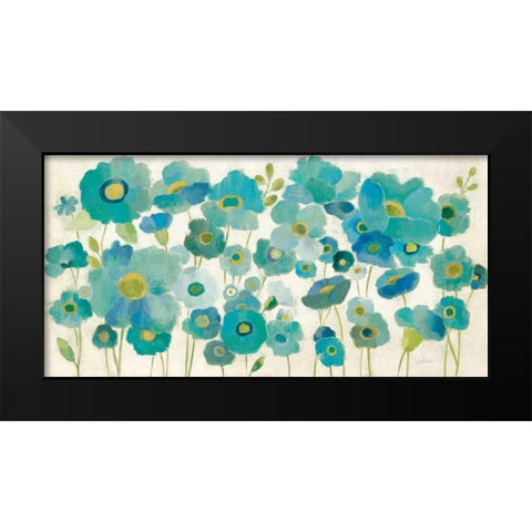 Floral Lace  Black Modern Wood Framed Art Print by Vassileva, Silvia