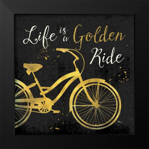 Golden Ride I Black Modern Wood Framed Art Print by Pela Studio