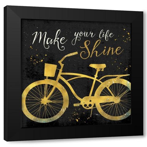 Golden Ride II Black Modern Wood Framed Art Print by Pela Studio