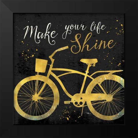 Golden Ride II Black Modern Wood Framed Art Print by Pela Studio