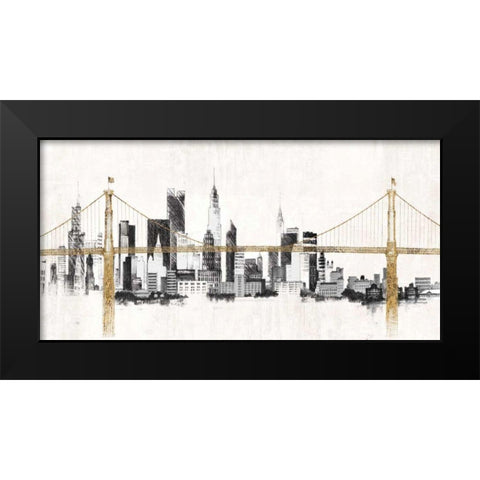 Bridge and Skyline  Black Modern Wood Framed Art Print by Tillmon, Avery