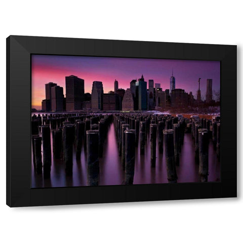 Manhattan Glow Black Modern Wood Framed Art Print by Gendreau, Katherine