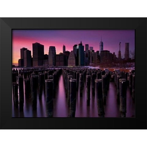 Manhattan Glow Black Modern Wood Framed Art Print by Gendreau, Katherine