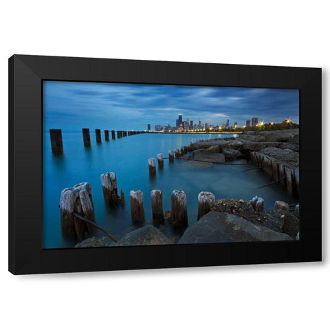 Pillars Black Modern Wood Framed Art Print with Double Matting by Gendreau, Katherine