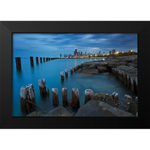 Pillars Black Modern Wood Framed Art Print by Gendreau, Katherine