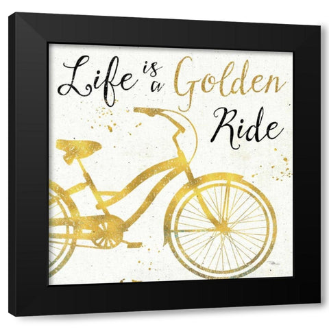 Golden Ride I Black Modern Wood Framed Art Print with Double Matting by Pela Studio