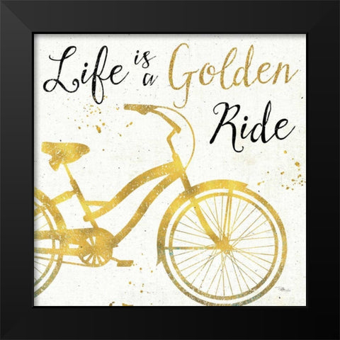 Golden Ride I Black Modern Wood Framed Art Print by Pela Studio