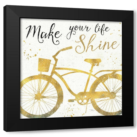 Golden Ride II Black Modern Wood Framed Art Print with Double Matting by Pela Studio