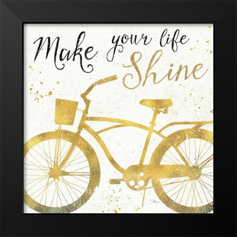 Golden Ride II Black Modern Wood Framed Art Print by Pela Studio