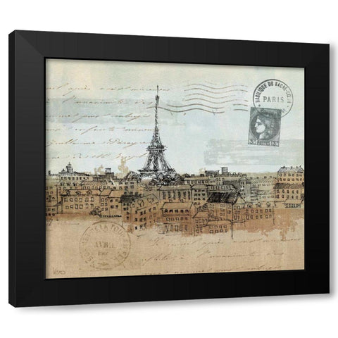 Cities I Paris Crop Black Modern Wood Framed Art Print by Charron, Veronique