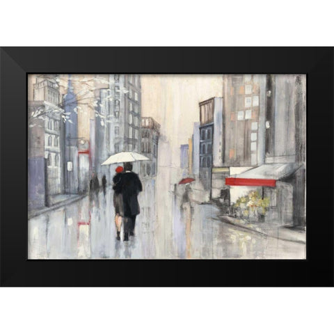 Spring Rain New York Black Modern Wood Framed Art Print by Purinton, Julia