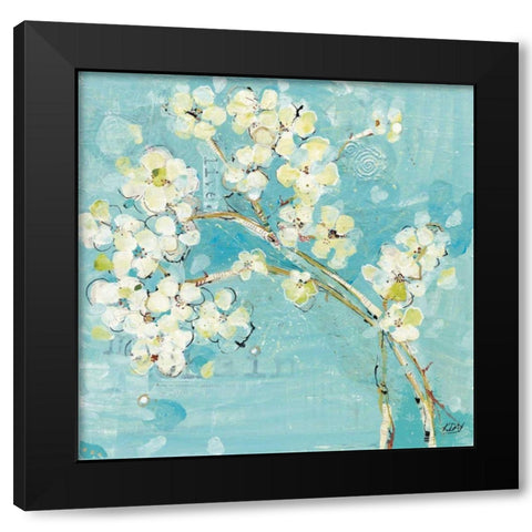 Live  Turquoise Black Modern Wood Framed Art Print by Day, Kellie
