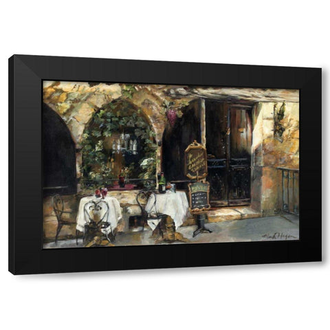 Meeting at the Cafe Black Modern Wood Framed Art Print with Double Matting by Hageman, Marilyn