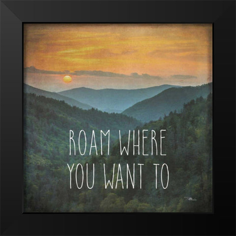 Wander I Black Modern Wood Framed Art Print by Pela Studio