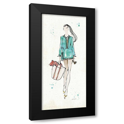 Beach Divas IV Color Black Modern Wood Framed Art Print by Tavoletti, Anne