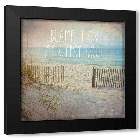 My Gypsy Soul I Black Modern Wood Framed Art Print with Double Matting by Pela Studio