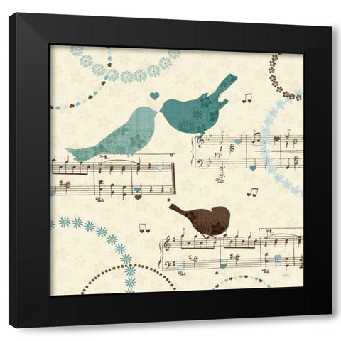 Song Birds I Black Modern Wood Framed Art Print by Charron, Veronique