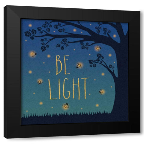 Twilight Fireflies IV Black Modern Wood Framed Art Print by Marshall, Laura