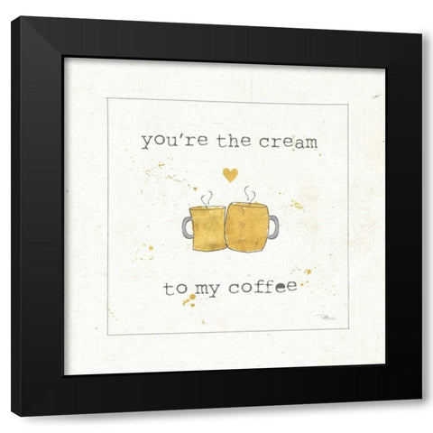 Coffee Cuties II Black Modern Wood Framed Art Print by Pela Studio