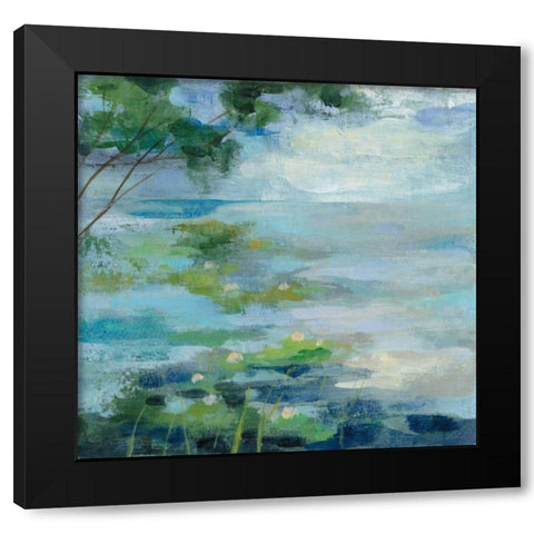 Lily Pond I Black Modern Wood Framed Art Print by Vassileva Silvia
