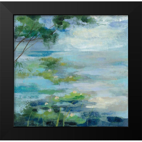 Lily Pond I Black Modern Wood Framed Art Print by Vassileva Silvia