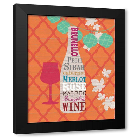 Summer Wine Celebration I Black Modern Wood Framed Art Print with Double Matting by Studio Bella