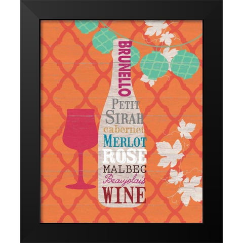 Summer Wine Celebration I Black Modern Wood Framed Art Print by Studio Bella