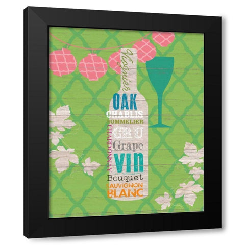 Summer Wine Celebration II Black Modern Wood Framed Art Print with Double Matting by Studio Bella