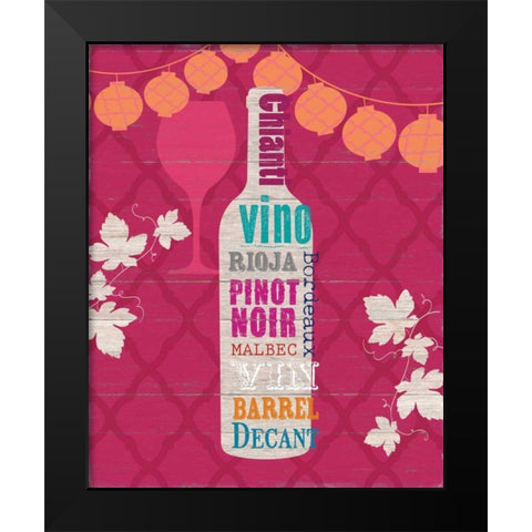 Summer Wine Celebration III Black Modern Wood Framed Art Print by Studio Bella