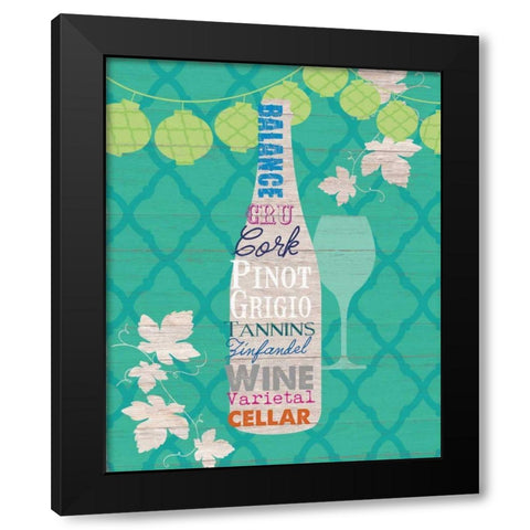 Summer Wine Celebration IV Black Modern Wood Framed Art Print by Studio Bella