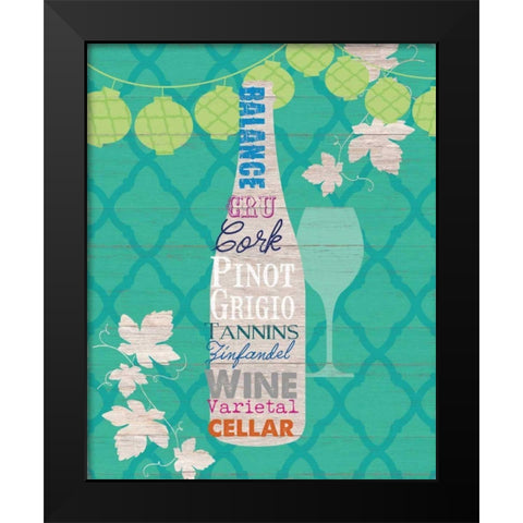 Summer Wine Celebration IV Black Modern Wood Framed Art Print by Studio Bella