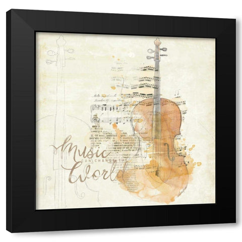 Musical Gift I Black Modern Wood Framed Art Print with Double Matting by Pertiet, Katie
