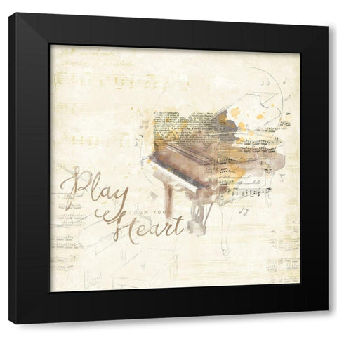 Musical Gift III Black Modern Wood Framed Art Print by Pertiet, Katie