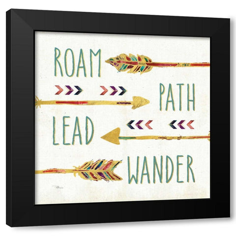 Beautiful Arrows V Black Modern Wood Framed Art Print with Double Matting by Pela Studio