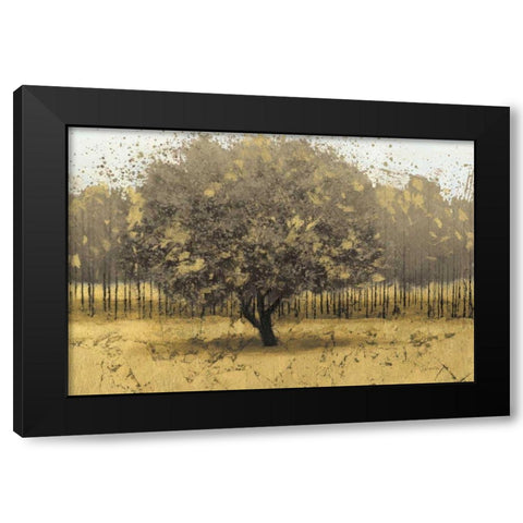 Golden Trees I Taupe Black Modern Wood Framed Art Print by Wiens, James