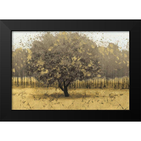 Golden Trees I Taupe Black Modern Wood Framed Art Print by Wiens, James