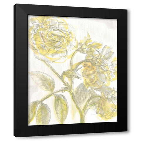 Belle Fleur Yellow I Crop Black Modern Wood Framed Art Print with Double Matting by Schlabach, Sue