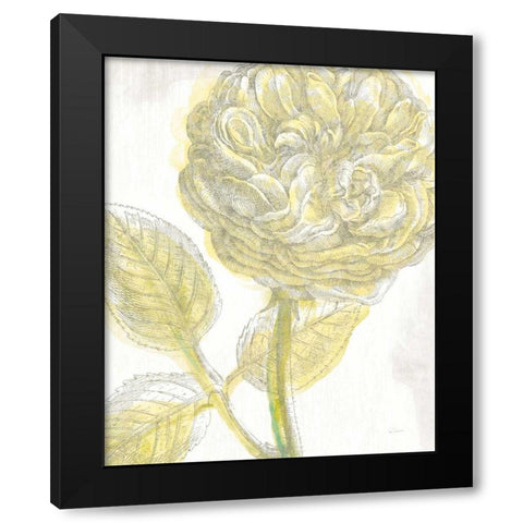 Belle Fleur Yellow III Crop Black Modern Wood Framed Art Print with Double Matting by Schlabach, Sue