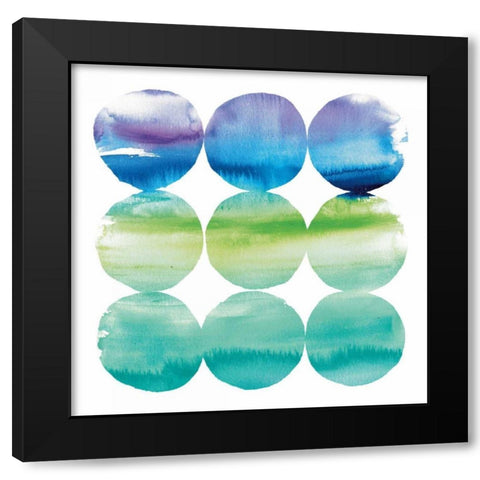 Summer Dots II Black Modern Wood Framed Art Print by DeNeige, Elyse