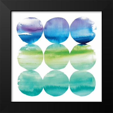 Summer Dots II Black Modern Wood Framed Art Print by DeNeige, Elyse