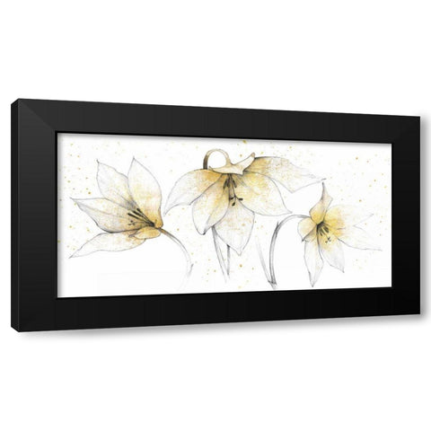 Gilded Graphite Floral Trio Black Modern Wood Framed Art Print by Tillmon, Avery