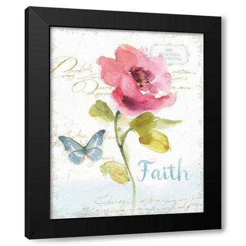 Rainbow Seeds Floral VI Faith Black Modern Wood Framed Art Print with Double Matting by Audit, Lisa