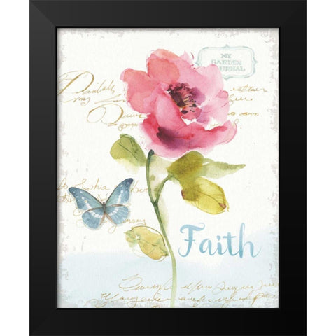 Rainbow Seeds Floral VI Faith Black Modern Wood Framed Art Print by Audit, Lisa