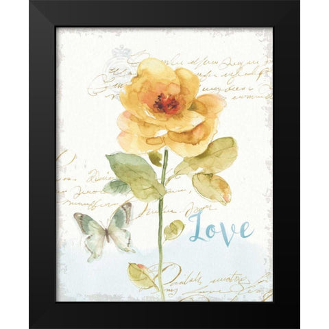 Rainbow Seeds Floral VIII Love Black Modern Wood Framed Art Print by Audit, Lisa