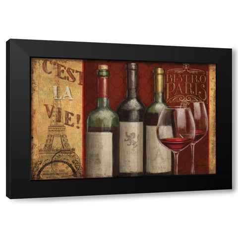 Bistro Paris I Black Modern Wood Framed Art Print with Double Matting by Penner, Janelle